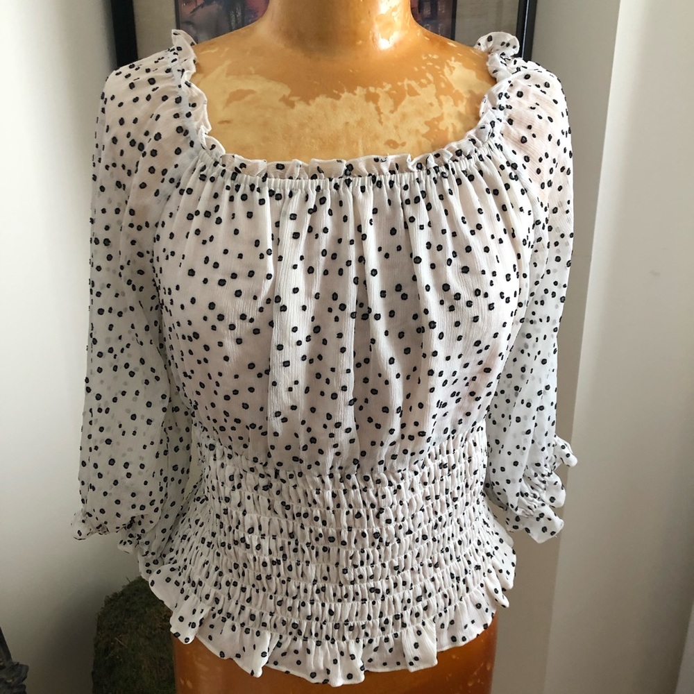 Anthropologie polka dot top New!